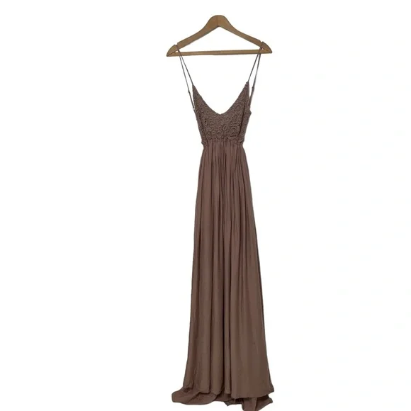 Miss Avenue Boho Back In The Grove Backless Halter Maxi Dress Small - Picture 3 of 16